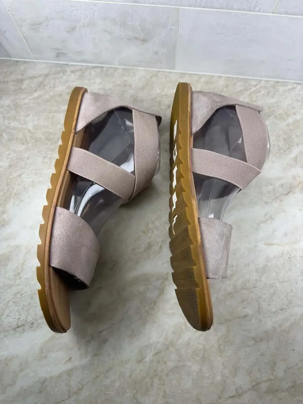 Sorel Ella II Blush Elastic Strap Comfort Sandals Size 10.5